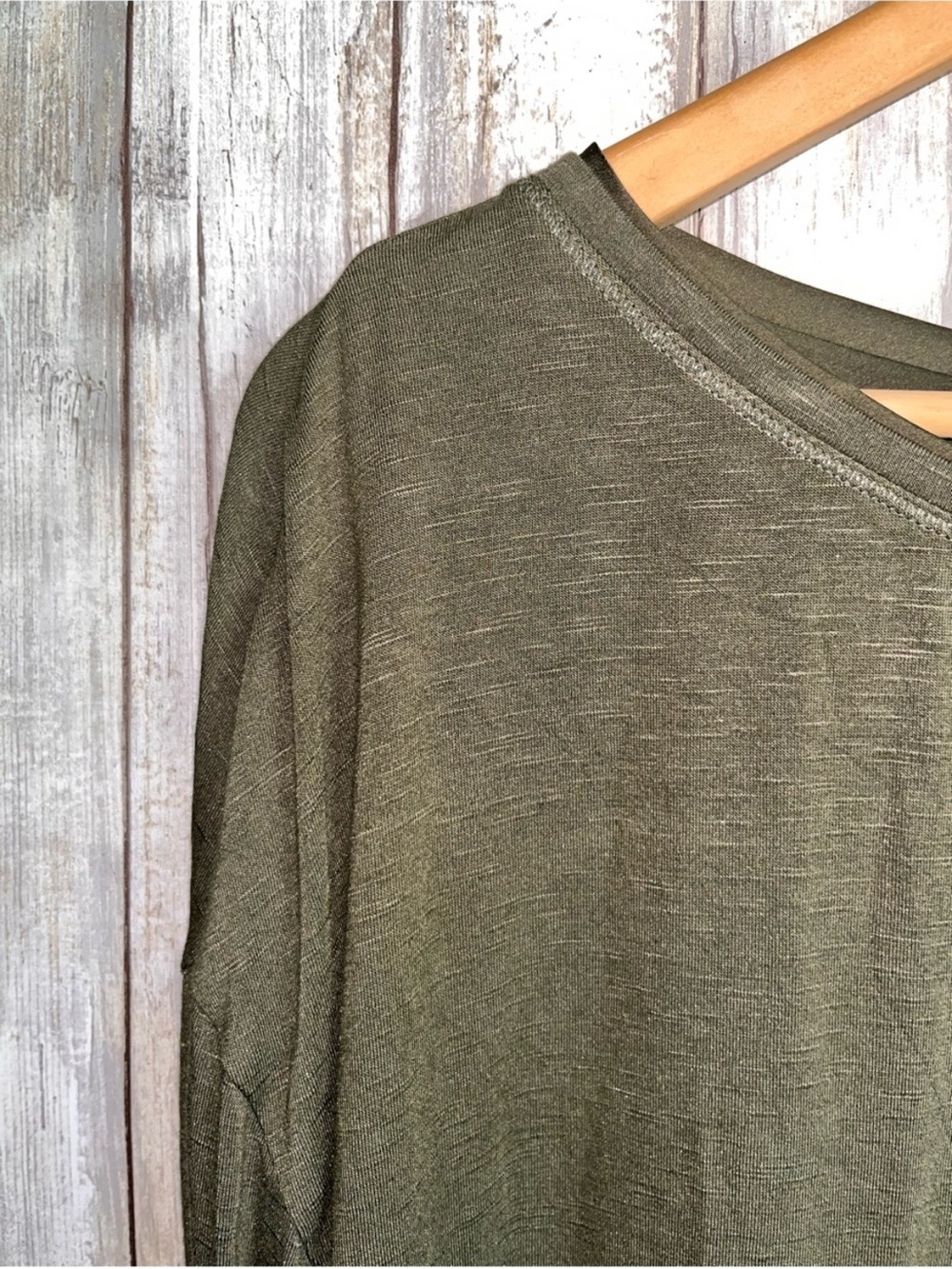 White House Black Market Olive High Low Dolman Sleeve Top Medium - Picture 2 of 4